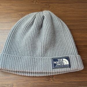 The North Face Light Gray Knit Beanie